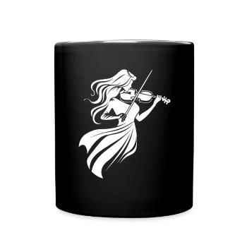 Geigenspielerin - Tasse einfarbig - Schwarz - Vorne