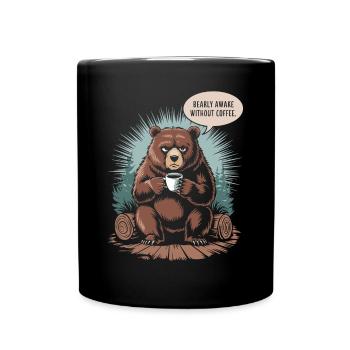 Café Bear pour les du matin - Mug uni - noir - Devant