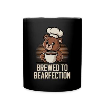 Ours amateur de café avec chapelier mignon - Mug uni - noir - Devant