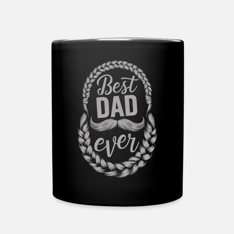 Meilleur papa de tous les temps avec motif de moustache - Mug uni - noir