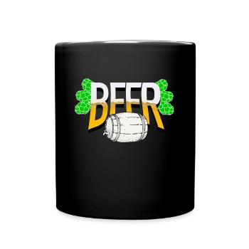 Bier - Tasse einfarbig - Schwarz - Vorne
