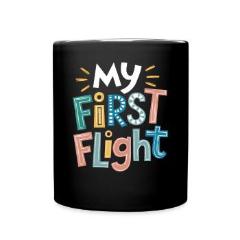 My first flight adventure for little pilots - Full Colour Mug - black - Front
