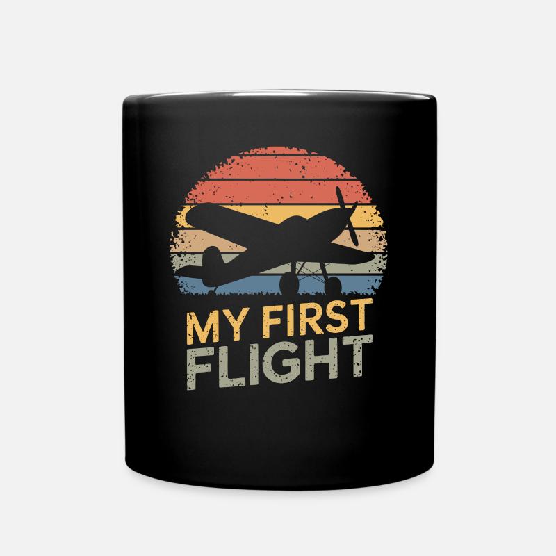 Mon premier vol en avion rétro - Mug uni - noir
