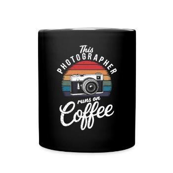 Dieser Fotograf Läuft Mit Kaffee - Tasse einfarbig - Schwarz - Vorne