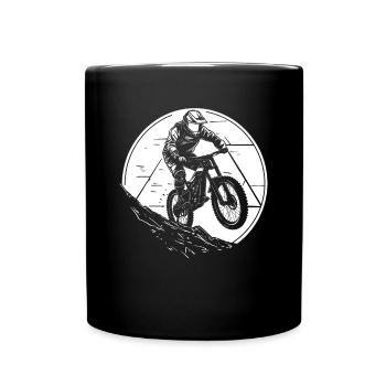 Mountain bike cyclists - Full Colour Mug - black - Front