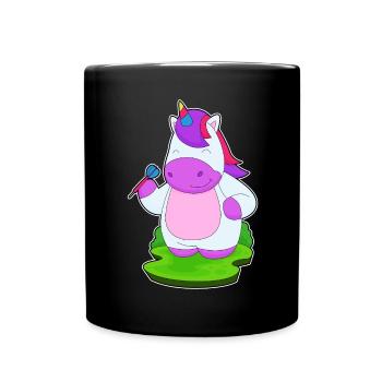 Einhorn Dart Dartpfeil - Tasse einfarbig - Schwarz - Vorne