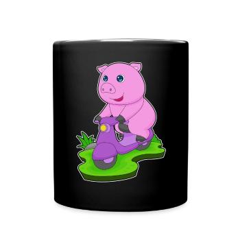 Trottinette Pig - Mug uni - noir - Devant