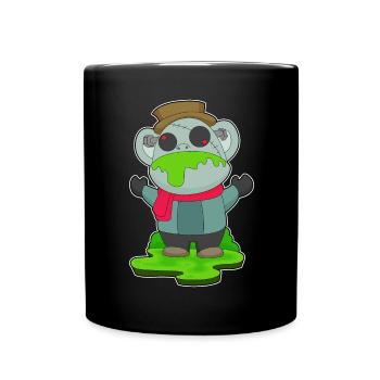 Singe Halloween Zombie - Mug uni - noir - Devant