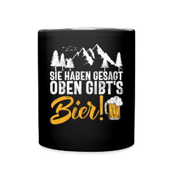 Berge Natur Bergsteigen Alpen Klettern Wandern - Tasse einfarbig - Schwarz - Vorne