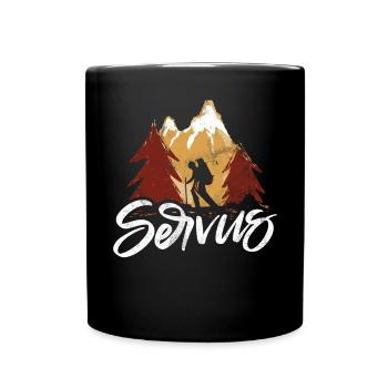 Berge Natur Bergsteigen Alpen Klettern Wandern - Tasse einfarbig - Schwarz - Vorne