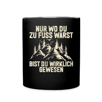 Berge Natur Bergsteigen Alpen Klettern Wandern - Tasse einfarbig - Schwarz - Vorne