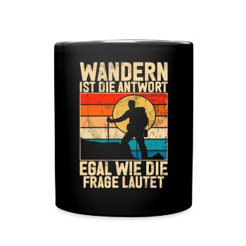 Berge Natur Bergsteigen Alpen Klettern Wandern - Tasse einfarbig - Schwarz - Vorne