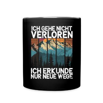 Berge Natur Bergsteigen Alpen Klettern Wandern - Tasse einfarbig - Schwarz - Vorne