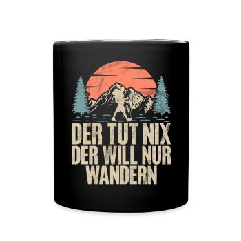 Berge Natur Bergsteigen Alpen Klettern Wandern - Tasse einfarbig - Schwarz - Vorne