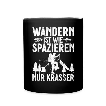 Berge Natur Bergsteigen Alpen Klettern Wandern - Tasse einfarbig - Schwarz - Vorne