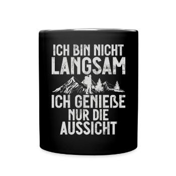 Berge Natur Bergsteigen Alpen Klettern Wandern - Tasse einfarbig - Schwarz - Vorne