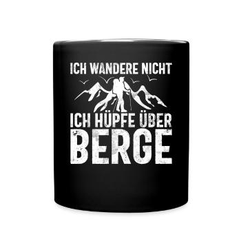 Berge Natur Bergsteigen Alpen Klettern Wandern - Tasse einfarbig - Schwarz - Vorne