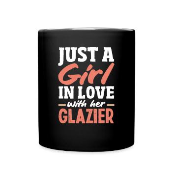 Glaser Geschenk - Tasse einfarbig - Schwarz - Vorne