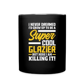 Glaser Geschenk - Tasse einfarbig - Schwarz - Vorne