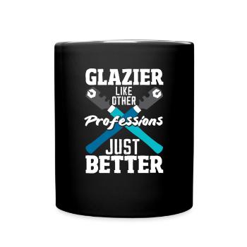 Glaser Geschenk - Tasse einfarbig - Schwarz - Vorne
