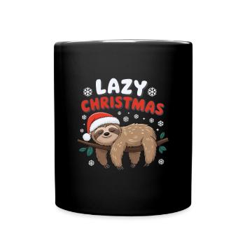 Relaxed Sloth Christmas Mood - Full Colour Mug - black - Front