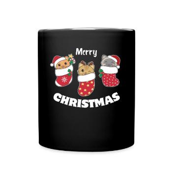 Chats mignons en chaussettes de Noël pour Noël - Mug uni - noir - Devant