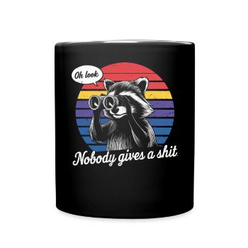 Sarcastic Raccoon - "Oh Look, Nobody Cares" Funny - Full Colour Mug - black - Front