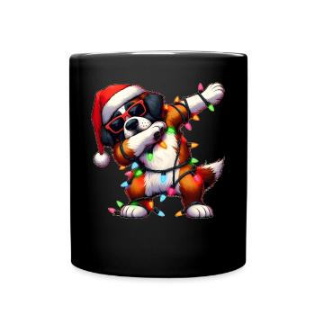 Tupfende Bernhardiner Hund Sonnenbrille Niedlich W - Tasse einfarbig - Schwarz - Vorne