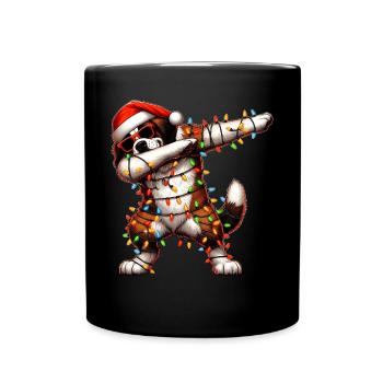 Tupfende Bernhardiner Hund Sonnenbrille Niedlich W - Tasse einfarbig - Schwarz - Vorne