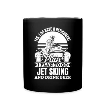 Je prévois de faire du jet ski et de boire de la bière - Funny Jet - Mug uni - noir - Devant