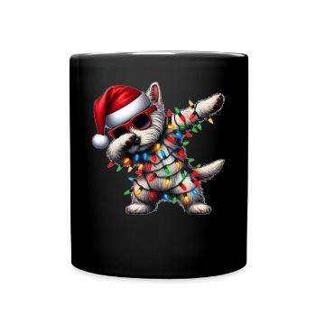Tupfende West Highland Terrier Hunde-Sonnenbrille - Tasse einfarbig - Schwarz - Vorne