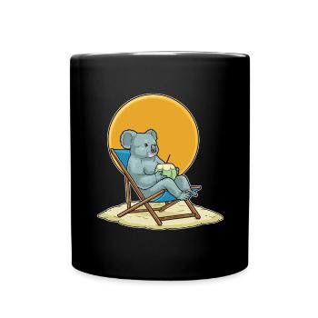 Koala Strand Kokosnuss Sommer - Mug uni - noir - Devant