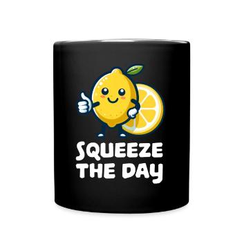 Squeeze the Day Lemon - Full Colour Mug - black - Front