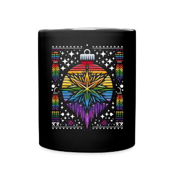 Christbaumkugel Strickmuster Regenbogen LGBTQ+ - Tasse einfarbig - Schwarz - Vorne