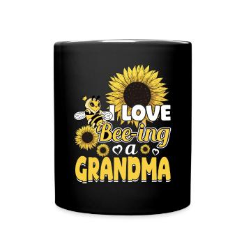 Ich Liebe Imkerin Oma Sein Mit Sonnenblume - Tasse einfarbig - Schwarz - Vorne