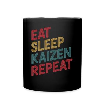 Eat Sleep Kaizen Repeat Improvement - Full Colour Mug - black - Front