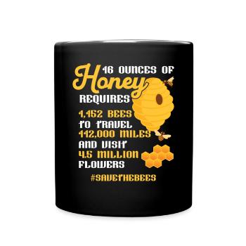 Beekeeping: Save the Bees - Full Colour Mug - black - Front