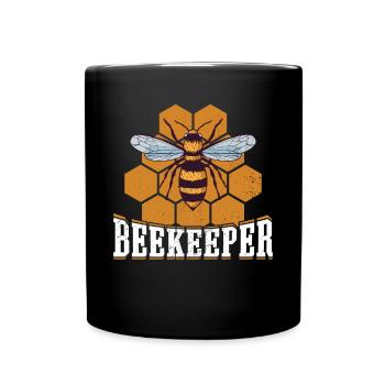 Imker Leben: Honigbienen Kunstwerk - Tasse einfarbig - Schwarz - Vorne