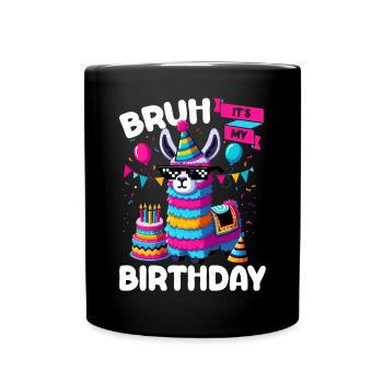 Lama Pinata Süße Alpaka -Tiergeburtstagsfiesta - Tasse einfarbig - Schwarz - Vorne