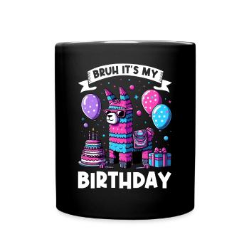 Lama Pinata Süße Alpaka -Tiergeburtstagsfiesta - Tasse einfarbig - Schwarz - Vorne