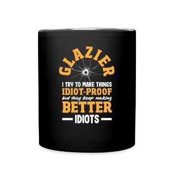 Glaser Geschenk - Tasse einfarbig - Schwarz - Vorne