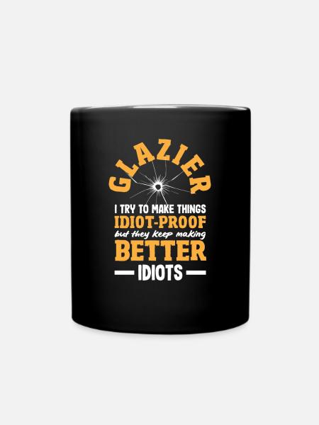 Glaser Geschenk - Tasse einfarbig - Schwarz