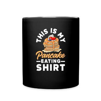 Lustiges Pfannkuchenliebhaber Geschenk - Tasse einfarbig - Schwarz - Vorne