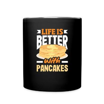 Funny Pancake Lover Gift - Full Colour Mug - black - Front