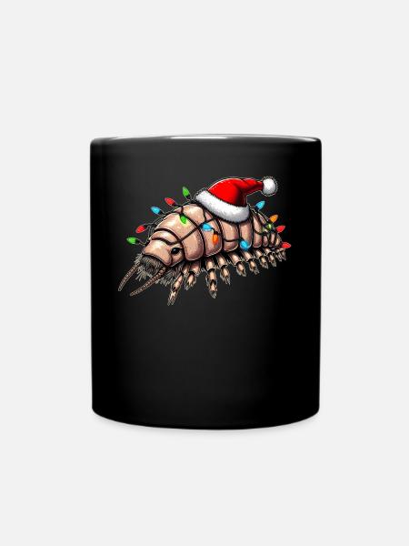Isopode Lustige Isopoden Weihnachtsmütze Xmas - Tasse einfarbig - Schwarz