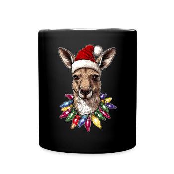 Chapeau de Noël Kangaroo Australia Noël - Mug uni - noir - Devant