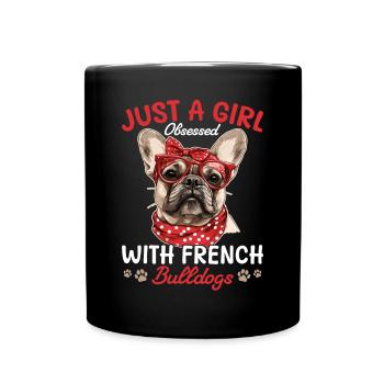 Bouledogue français Frechie Race de chien Juste une fille - Mug uni - noir - Devant