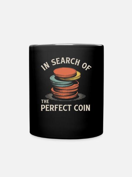 In search of the perfect coin - Full Colour Mug - black
