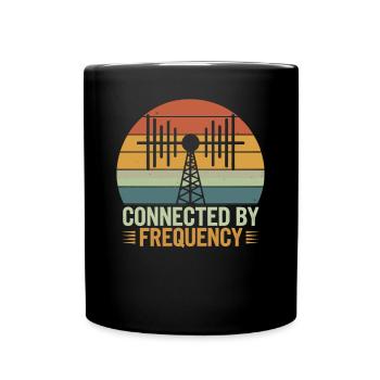 Radioamateur connecté par fréquence - Mug uni - noir - Devant