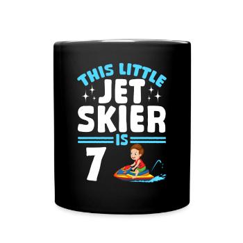 Kids Jetski Rider - This little jet skier is 7 Yea - Tasse einfarbig - Schwarz - Vorne